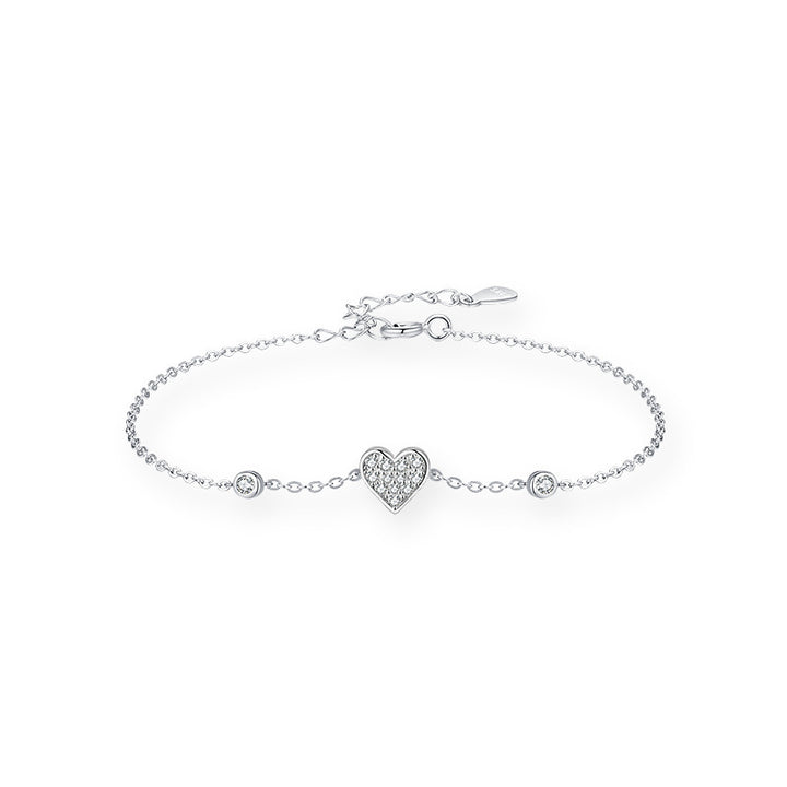 S925 Sterling Silver Sweet Loving Heart Bratara de fluture