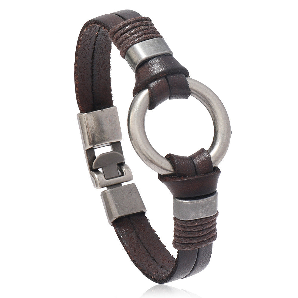 Fashion Men's Simple All-match Multi-layer Braided Leather Bracelet