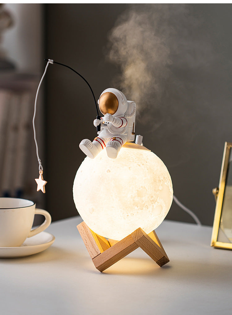 Astronaut Figurine Decorare pentru casă din rășină Spațiu Om în miniatură Night Light Umidificator de ceață rece Accesorii pentru mașini