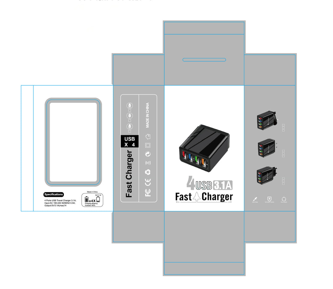 Încărcător USB Quick Charge 3.0 4 Adaptor pentru telefon pentru tabletă Portabil Portabil Mobile încărcător rapid