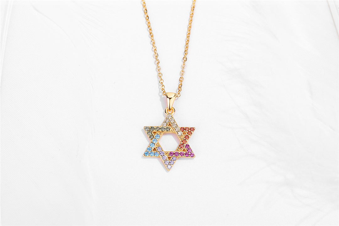 New 925 Sterling Silver Hexagram Necklace