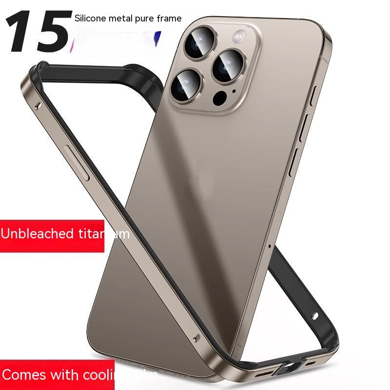 Straight Edge Four-corner Drop-resistant Aluminum Alloy Frame Phone Case