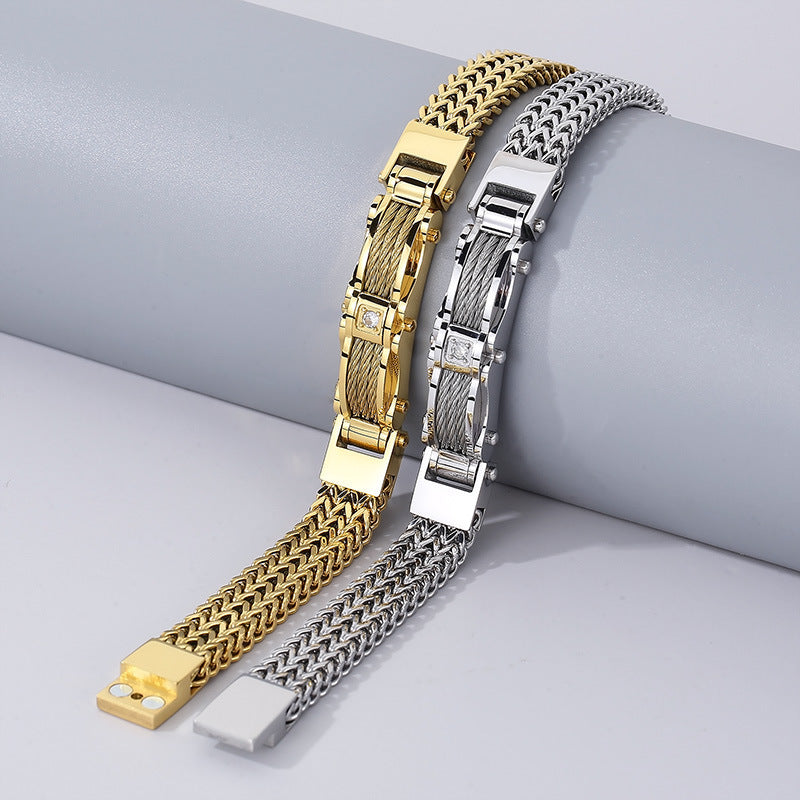 Fashion Creative New Gold Stainless Steel Men's Bracelet