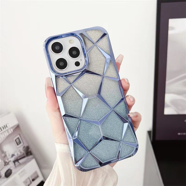 Gradient Electroplating Water Cube Phone Case