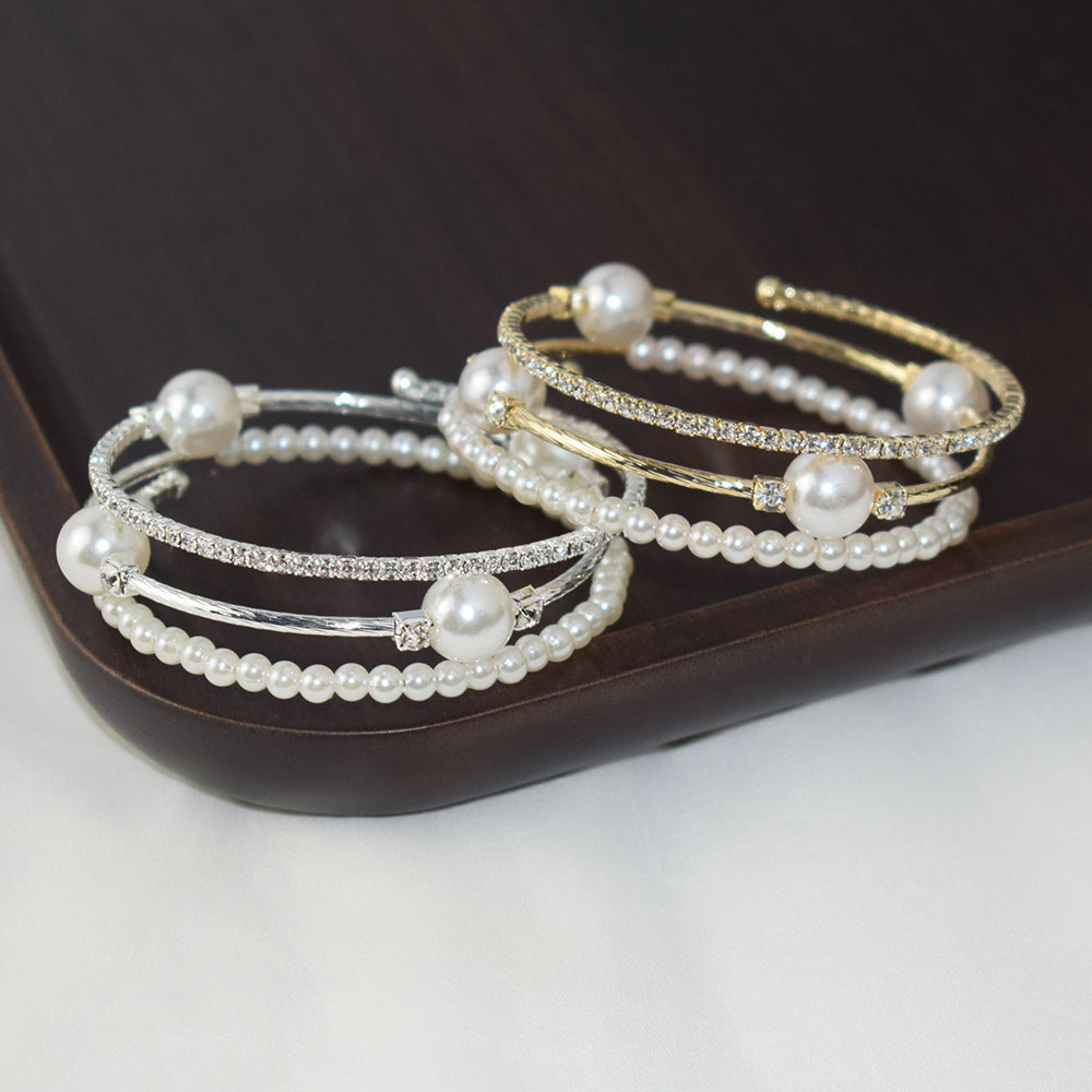 Simple Pearl Rhinestone Bracelet For Women