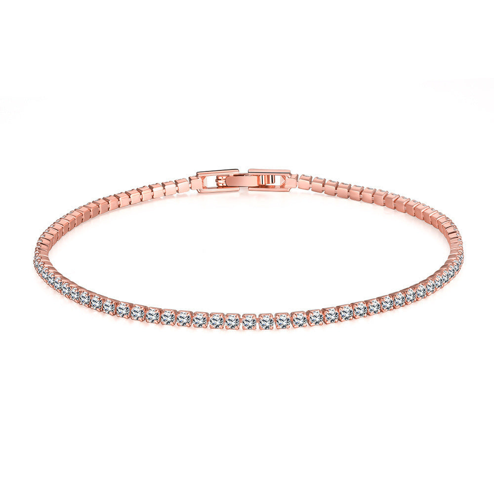 Fashion Women's Roman Copper-plated Gold Inlaid Zircon Bracelet