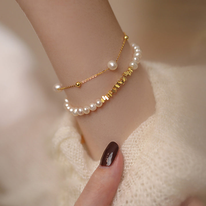 Women's Fashion Simple Natural Freshwater Pearl Bracelet