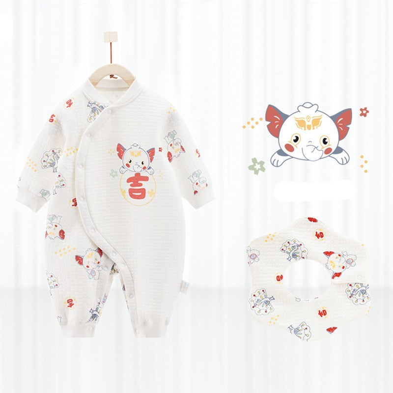 Cotton Thermal Clip Silk Onesie Newborn Climbing Baby Clothes