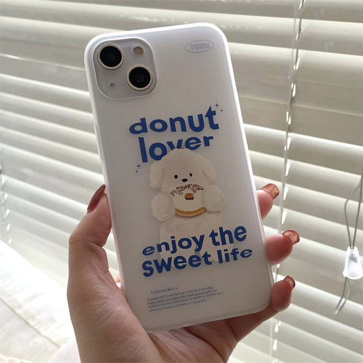 Silicone Cake White Dog Print Phone Case Cover