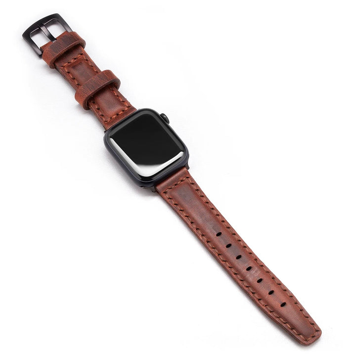 Apple Watch SE 2 2022 44 MM Handmade Leather Band Strap Brown