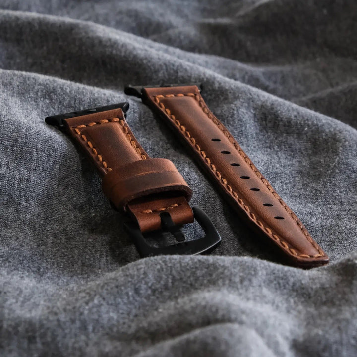 Apple Watch SE 2 2022 44 MM Handmade Leather Band Strap Brown