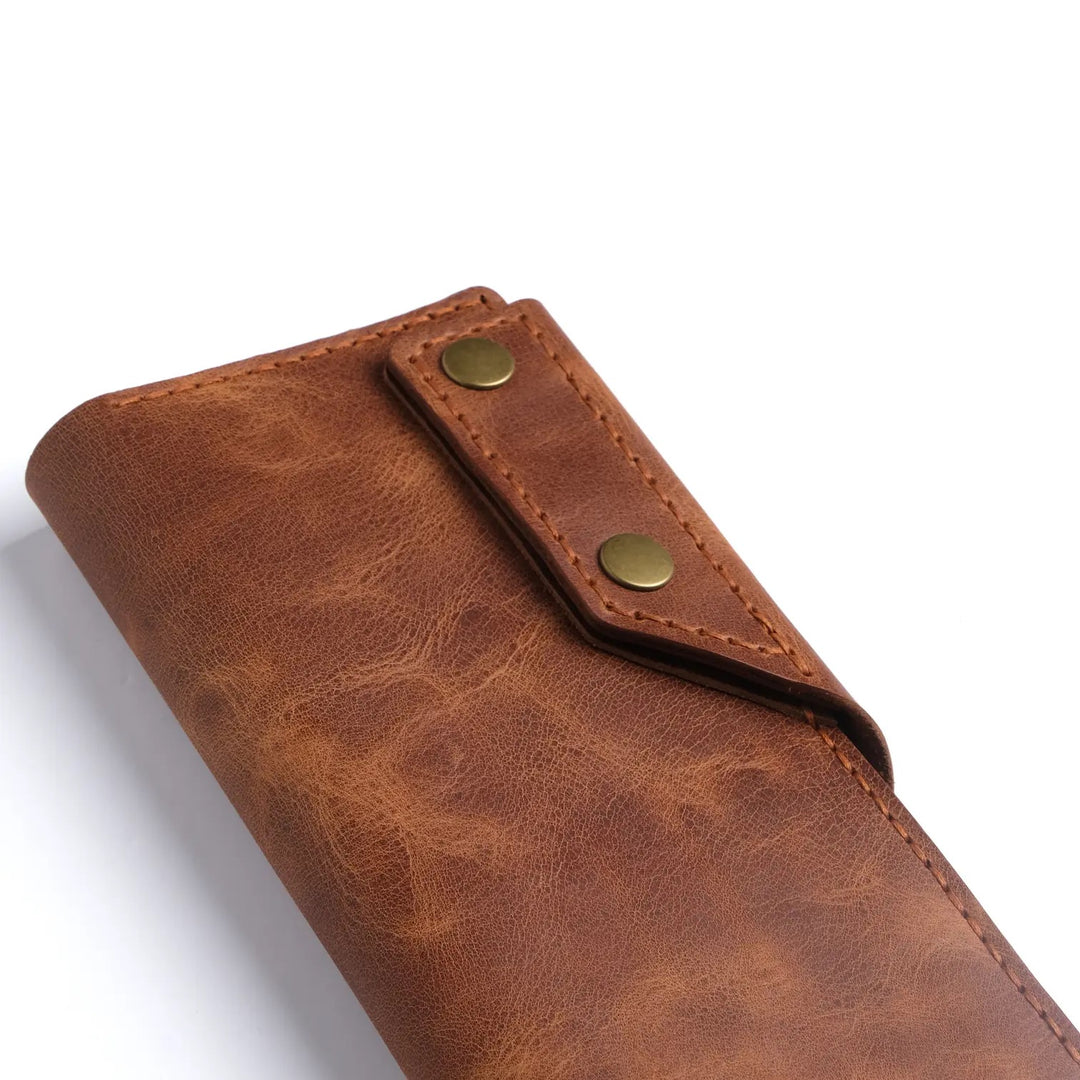 Handmade Leather Long Wallet Light brown